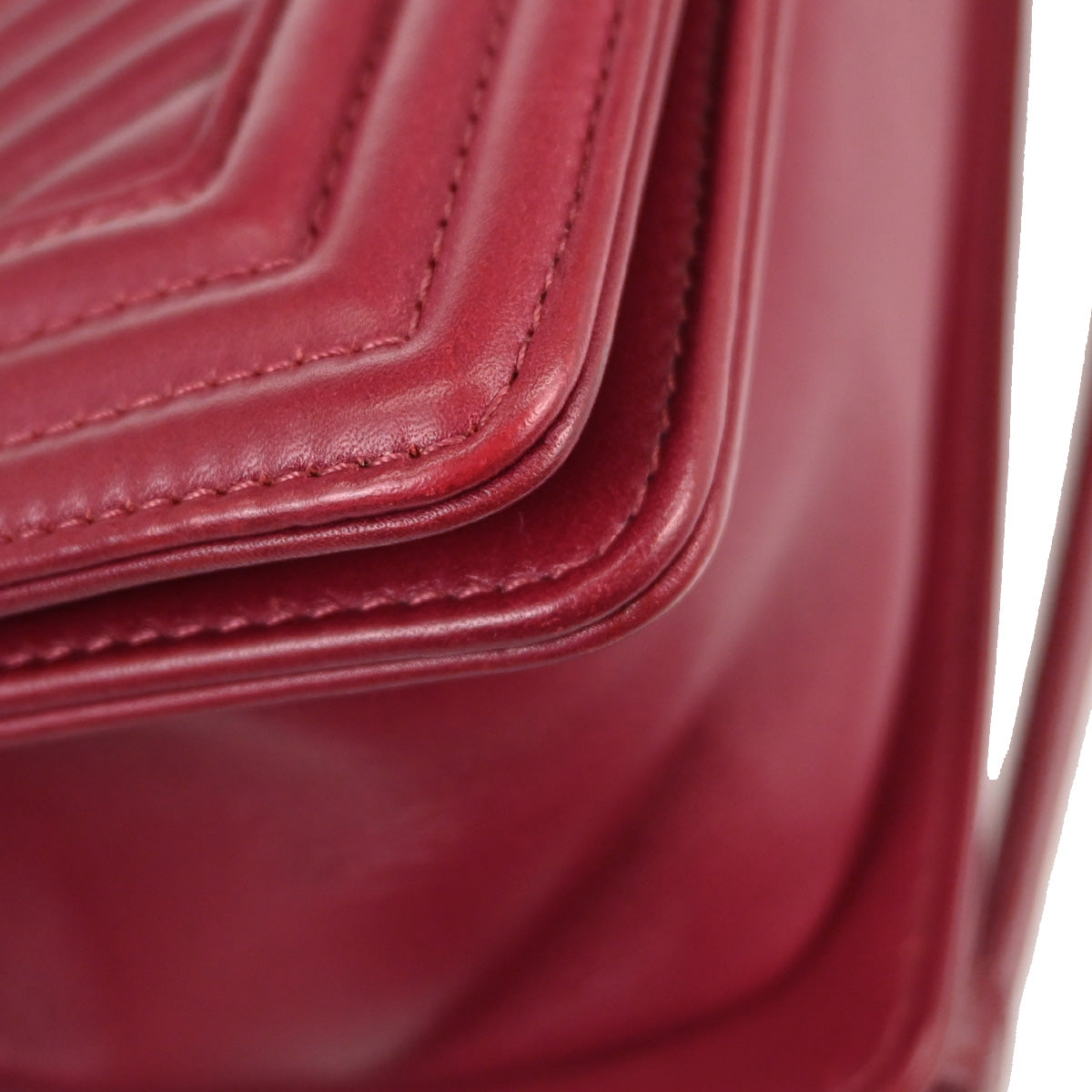 Boy Chanel 2014-2015 Red Lambskin Chevron Small Chain Shoulder Ba