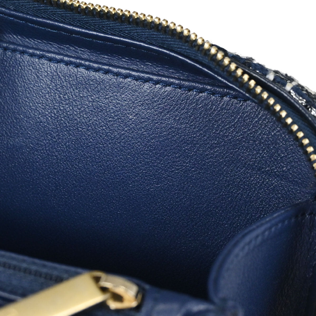 Chanel * 2018 Navy Tweed Python CC Filigree 2way Shoulder Vanity Handbag