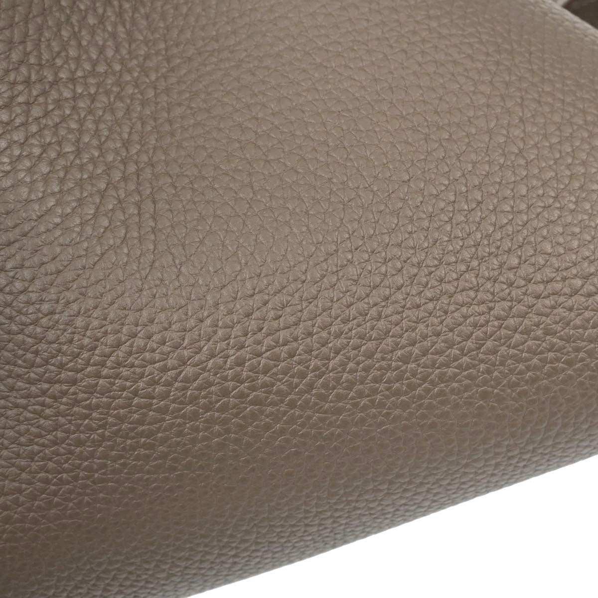 Hermes Etoupe Gray Taurillon Clemence Picotin Lock 18 PM Handbag
