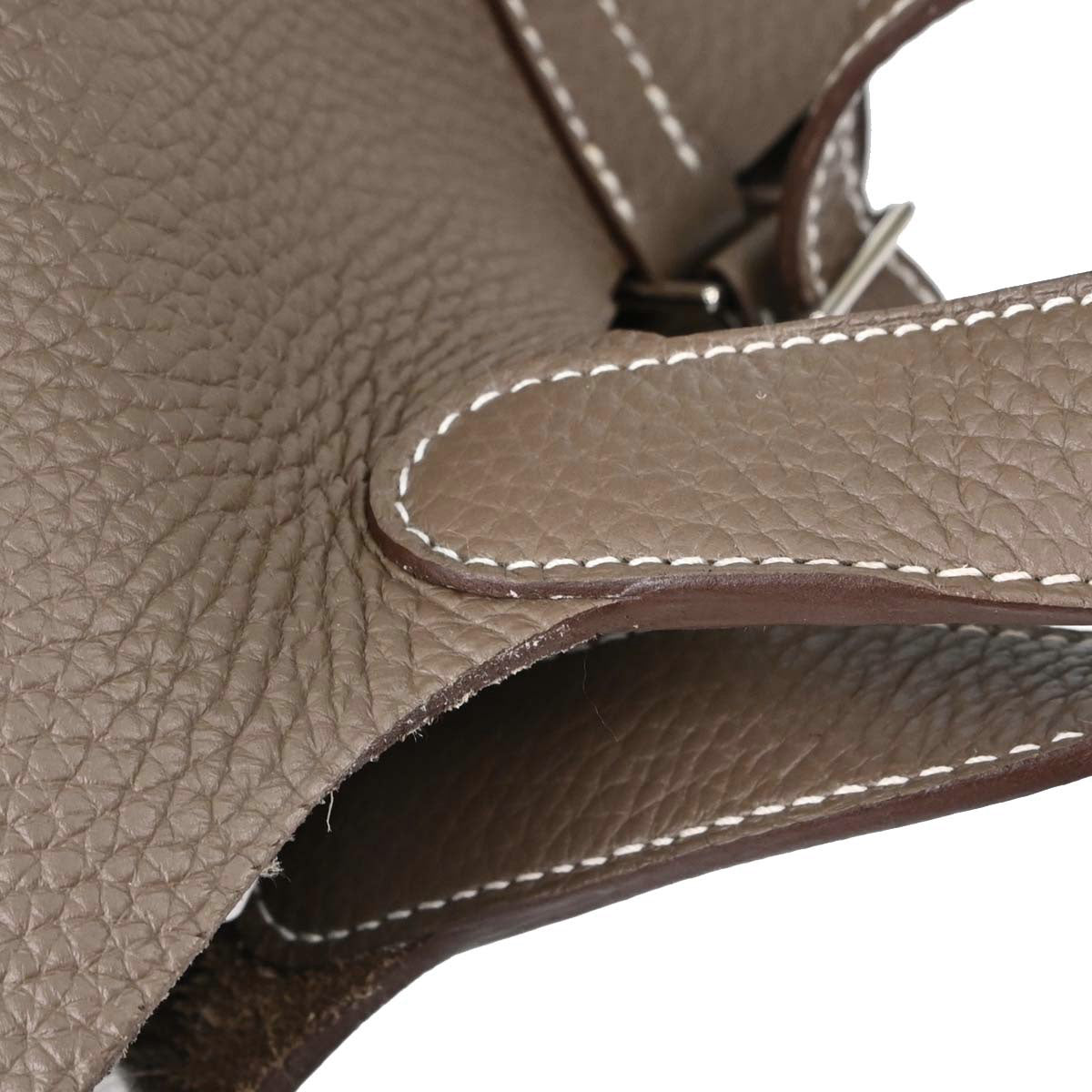 Hermes Etoupe Gray Taurillon Clemence Picotin Lock 18 PM Handbag