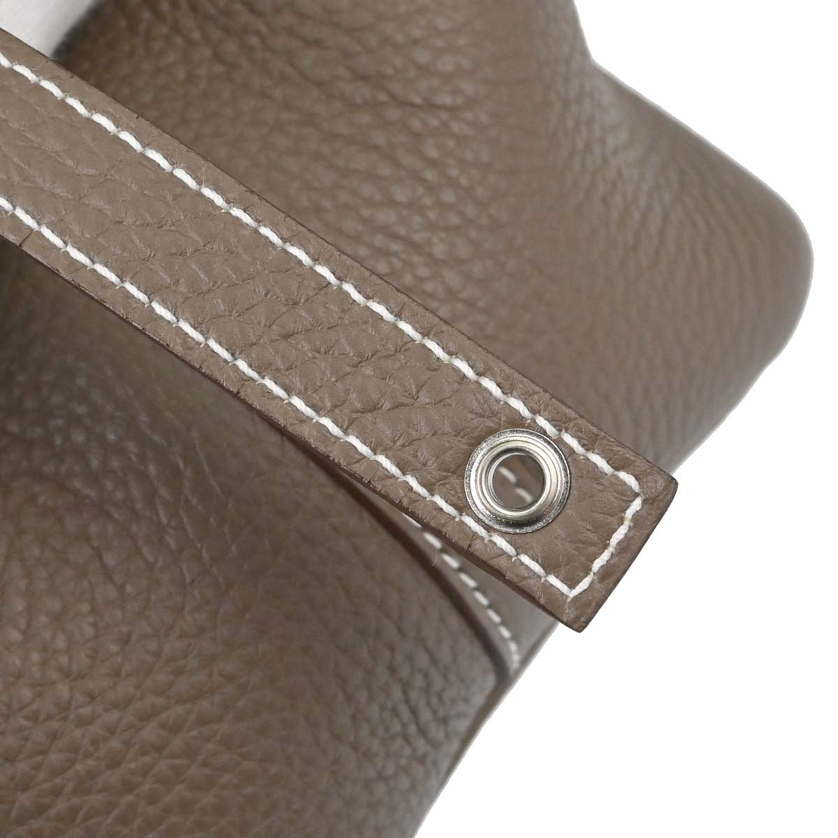 Hermes Etoupe Gray Taurillon Clemence Picotin Lock 18 PM Handbag