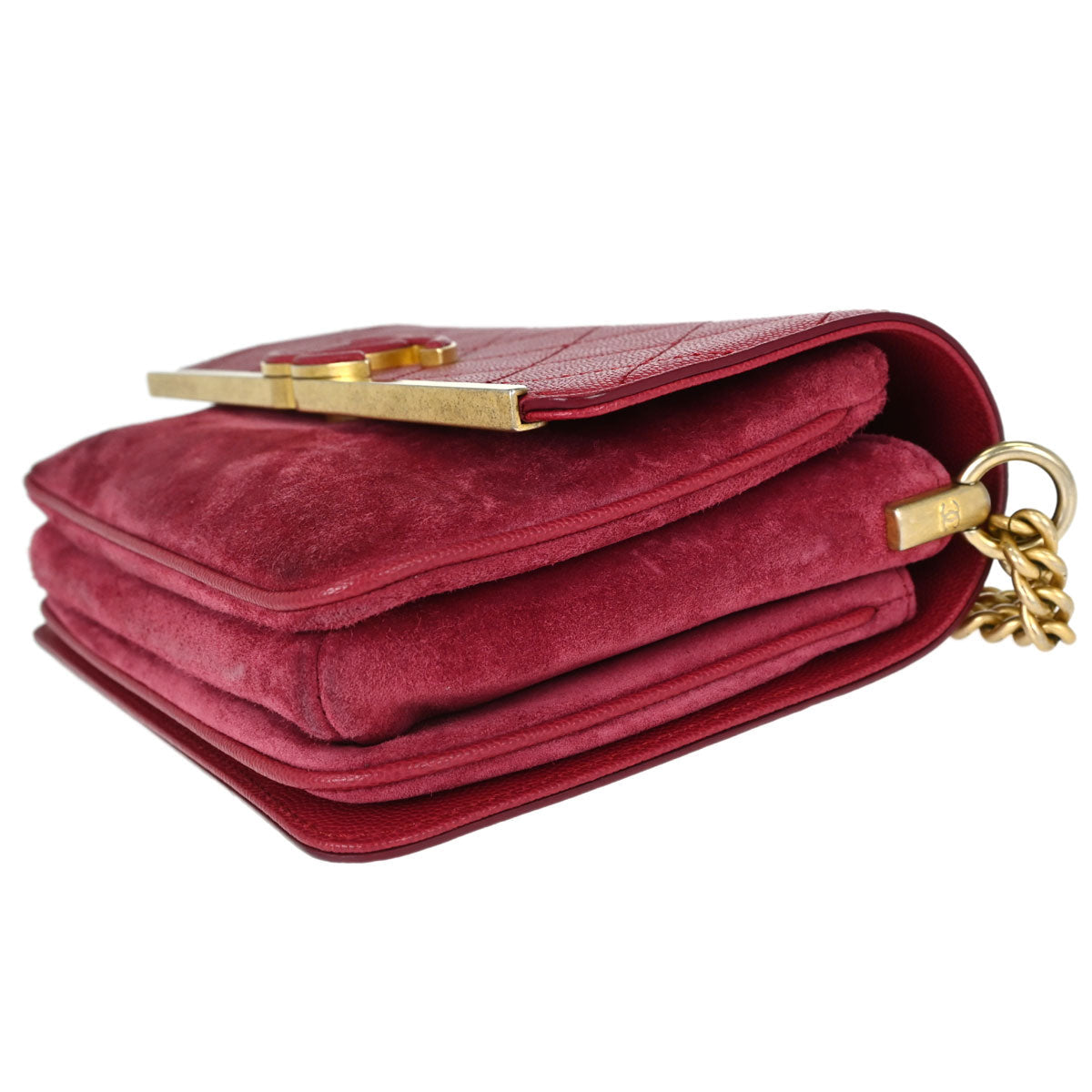 Chanel Pink Caviar Skin Suede Lady Coco Flap Shoulder Bag