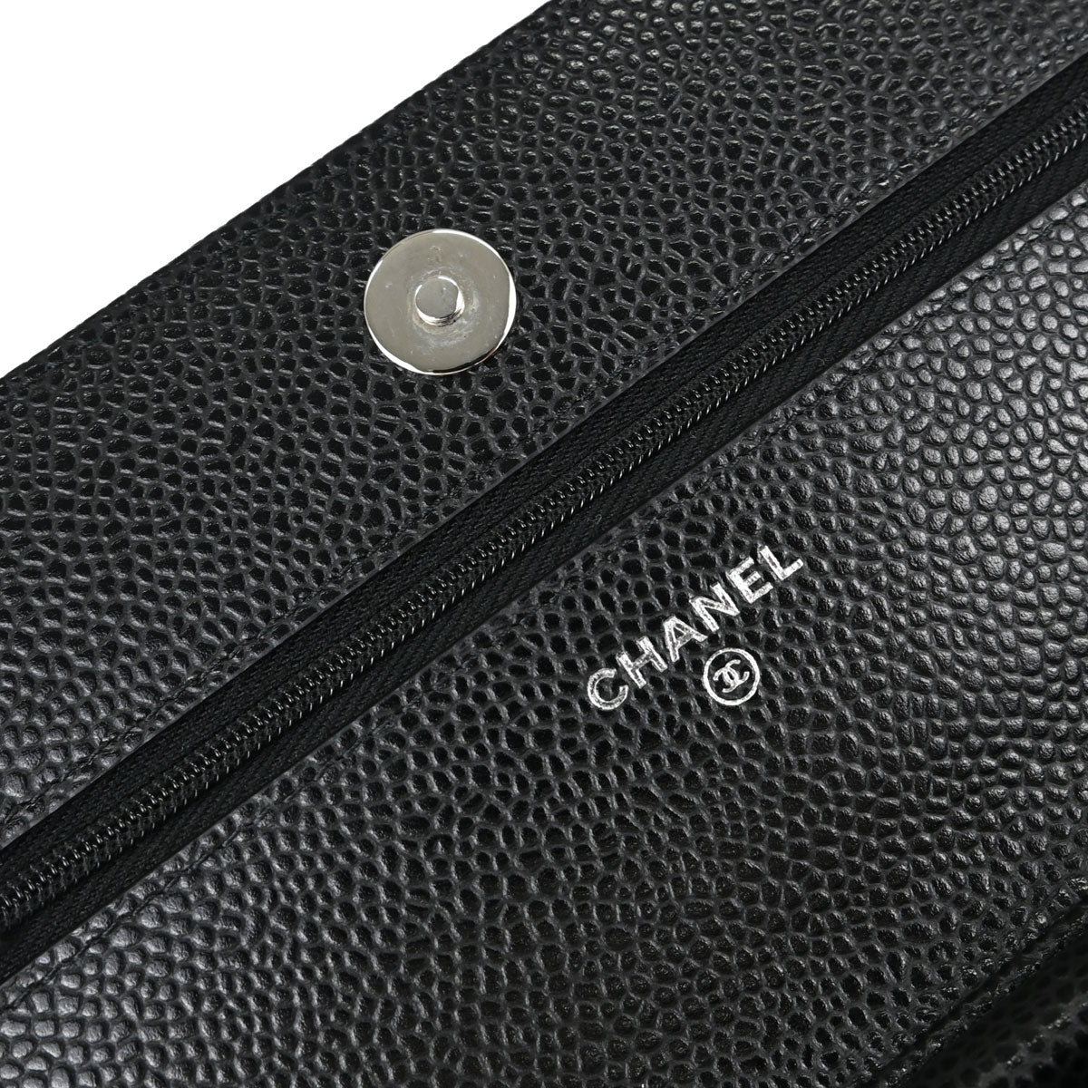Chanel Black Caviar Skin Classic WOC Wallet on Chain Shoulder Bag