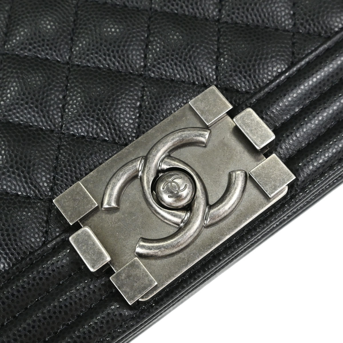 Boy Chanel 2018-2019 Black Caviar Skin Small Chain Shoulder Bag