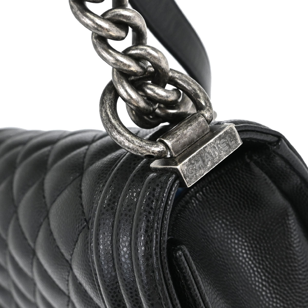 Boy Chanel 2018-2019 Black Caviar Skin Small Chain Shoulder Bag