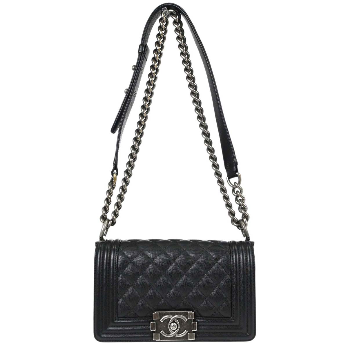 Boy Chanel 2018 Black Caviar Skin Small Chain Shoulder Bag