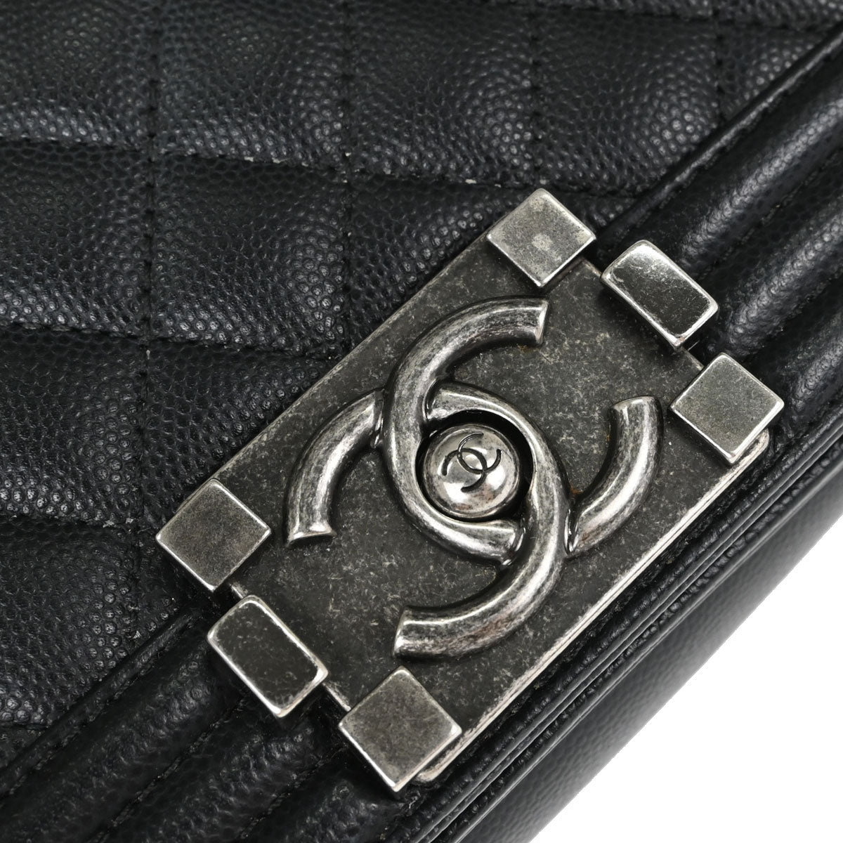 Boy Chanel 2018 Black Caviar Skin Small Chain Shoulder Bag