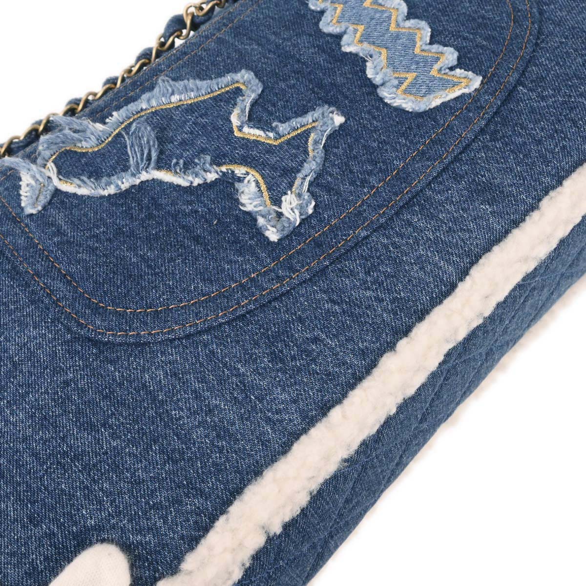 Chanel 2019 Blue Denim Paris-Egypt Hieroglyph Shoulder Bag