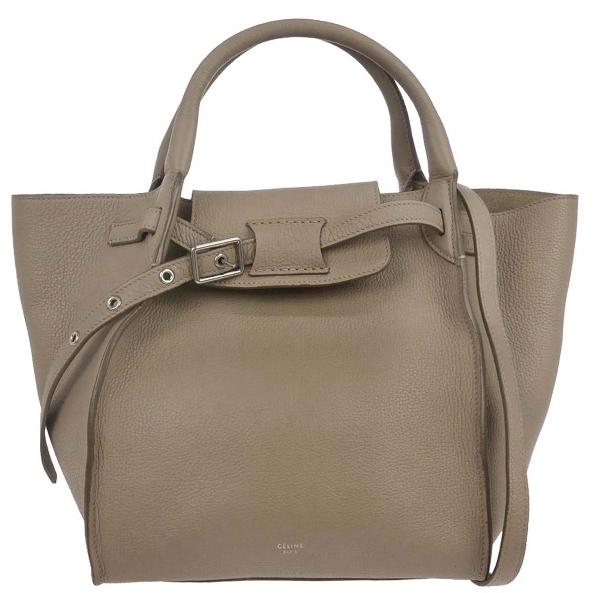 Celine Beige Calfskin Big Bag 2way Shoulder Tote Handbag