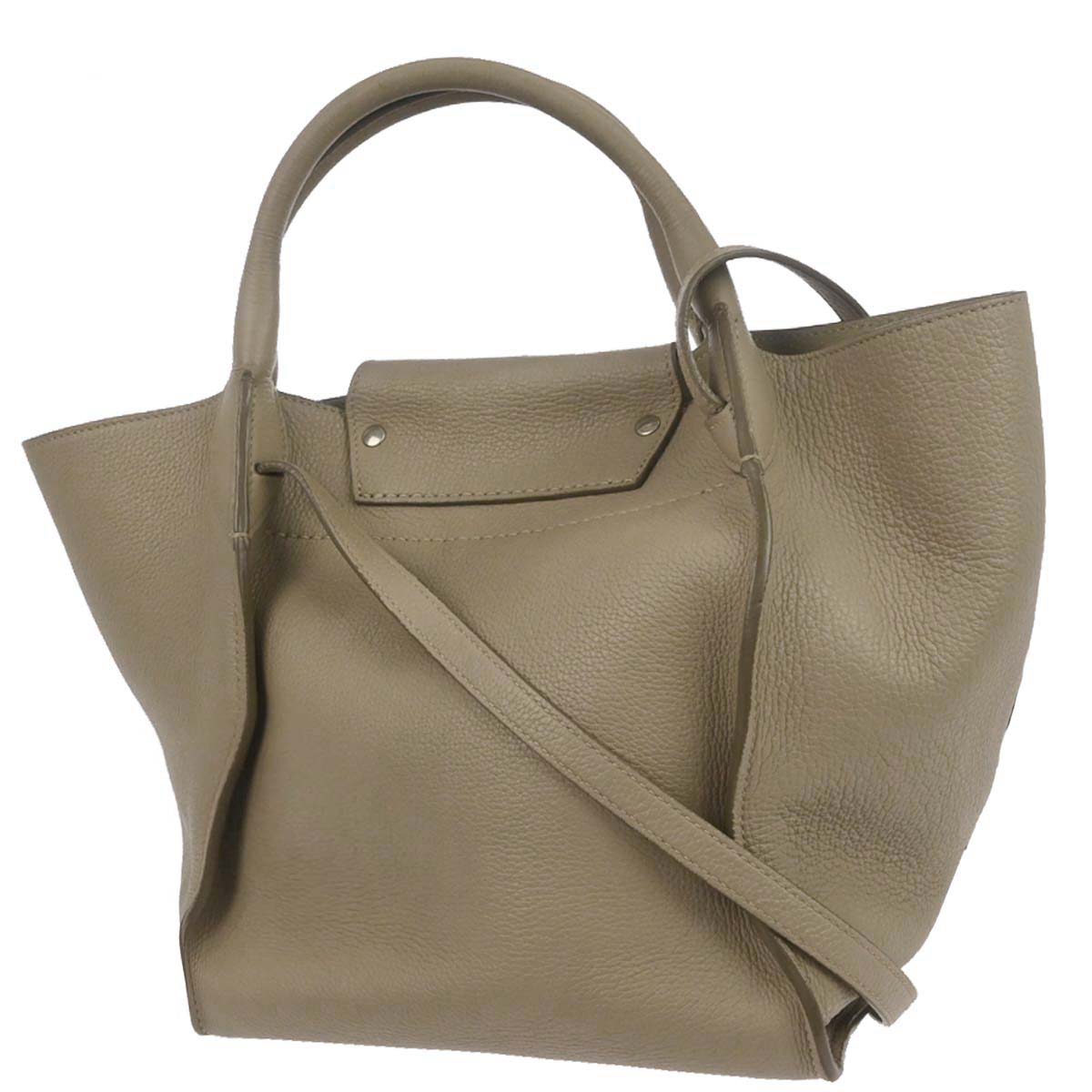 Celine Beige Calfskin Big Bag 2way Shoulder Tote Handbag