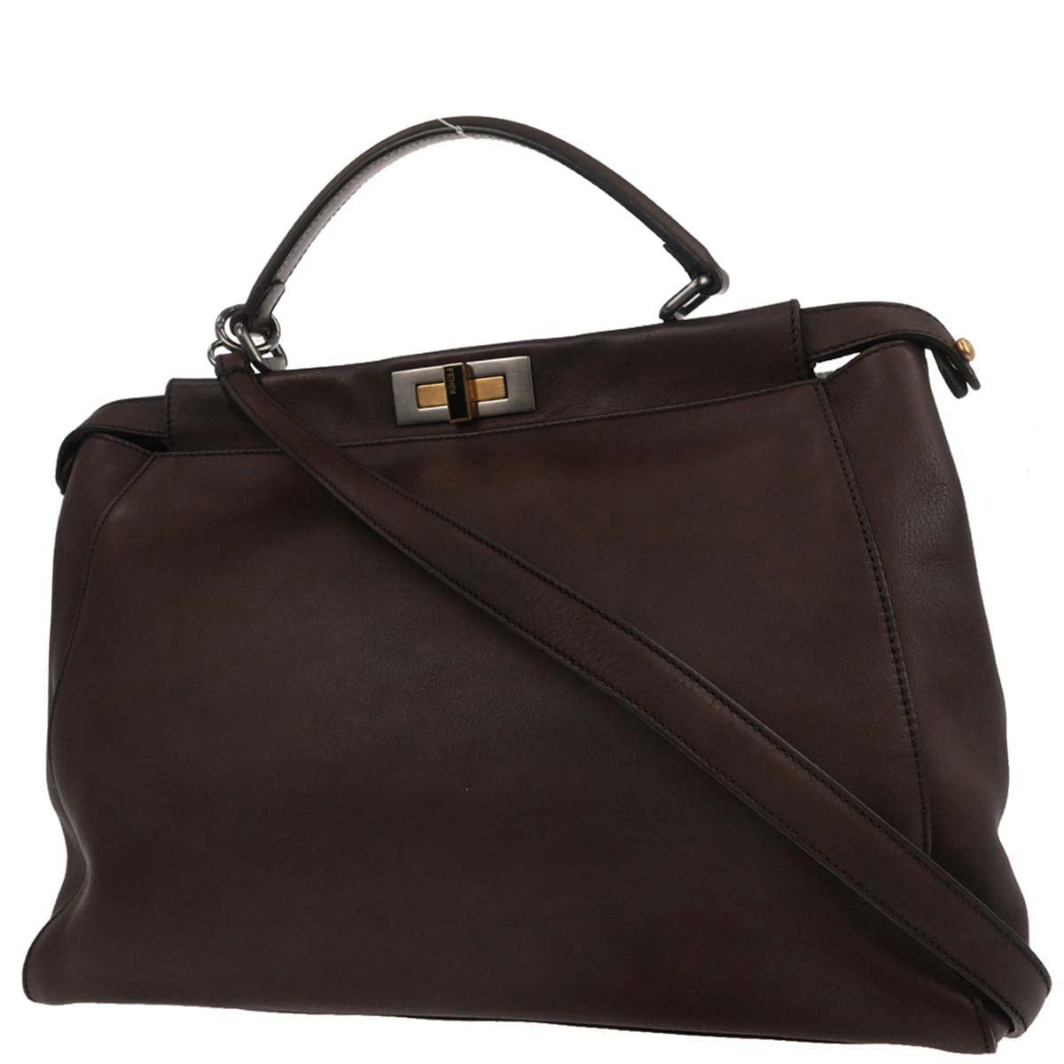 Fendi Brown Peekaboo 2way Shoulder Handbag