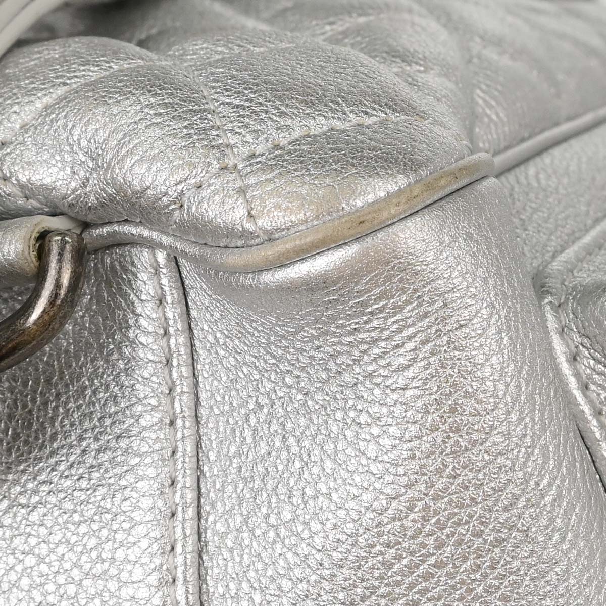 Chanel Metallic Silver Calfskin Casual Rock Backpack