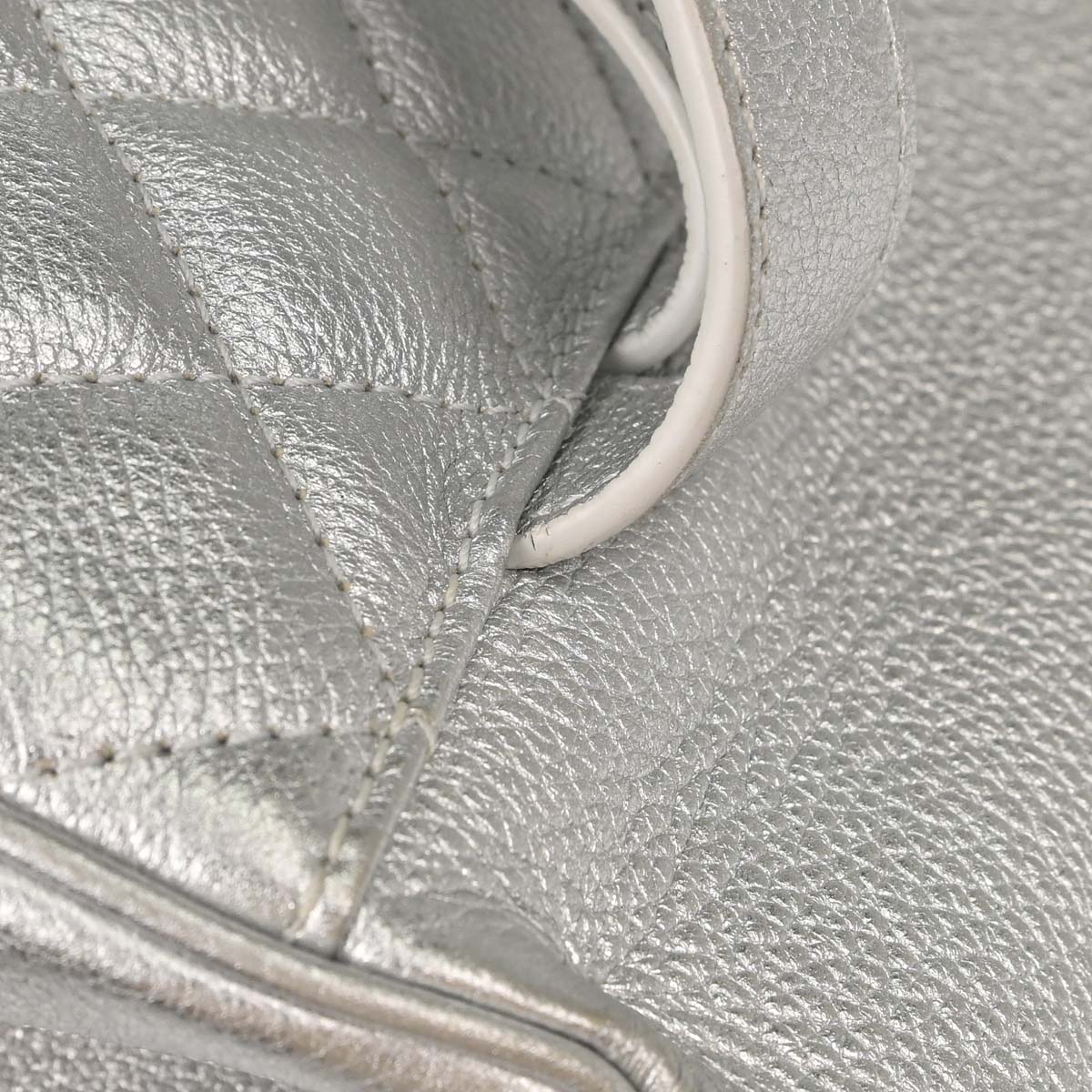 Chanel Metallic Silver Calfskin Casual Rock Backpack
