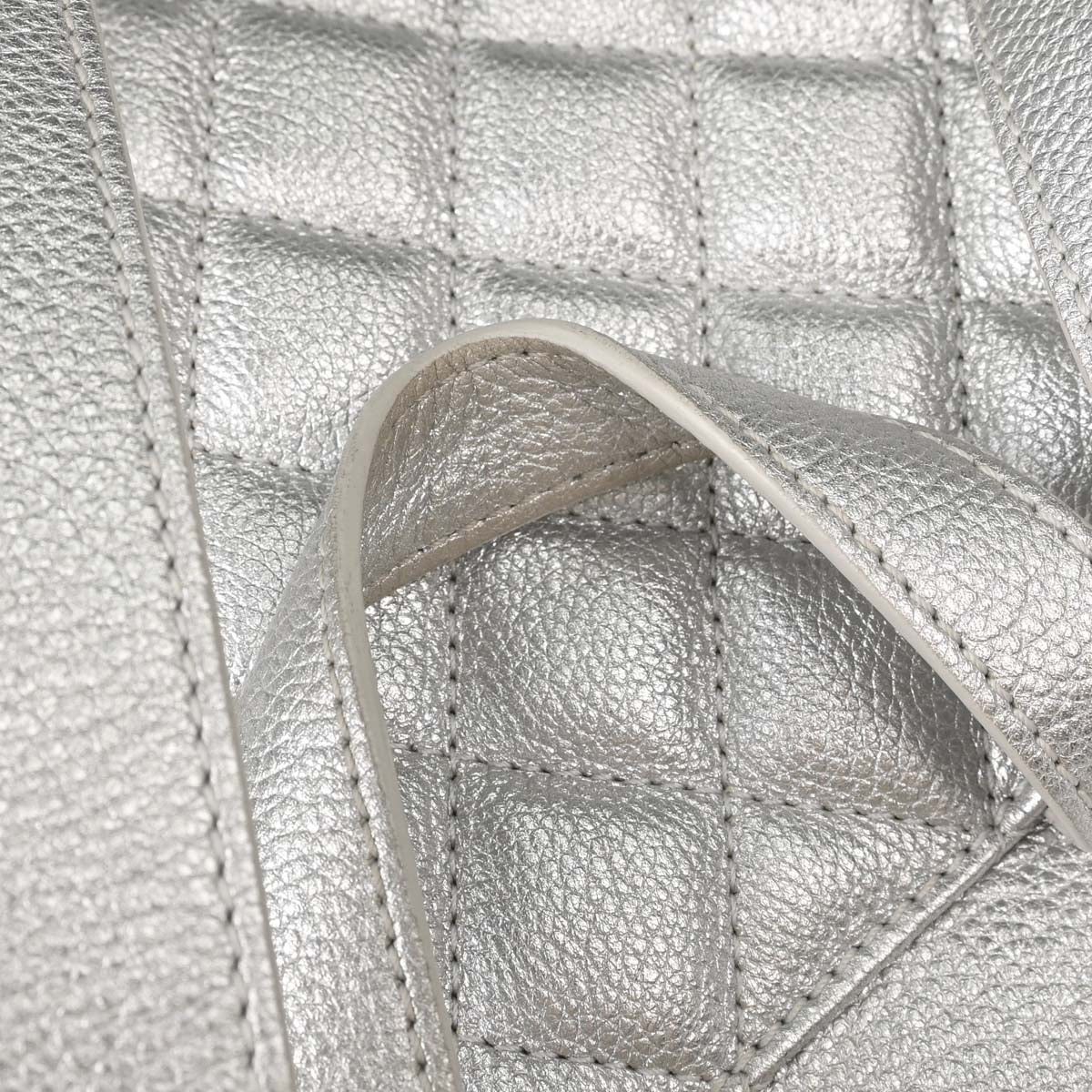 Chanel Metallic Silver Calfskin Casual Rock Backpack