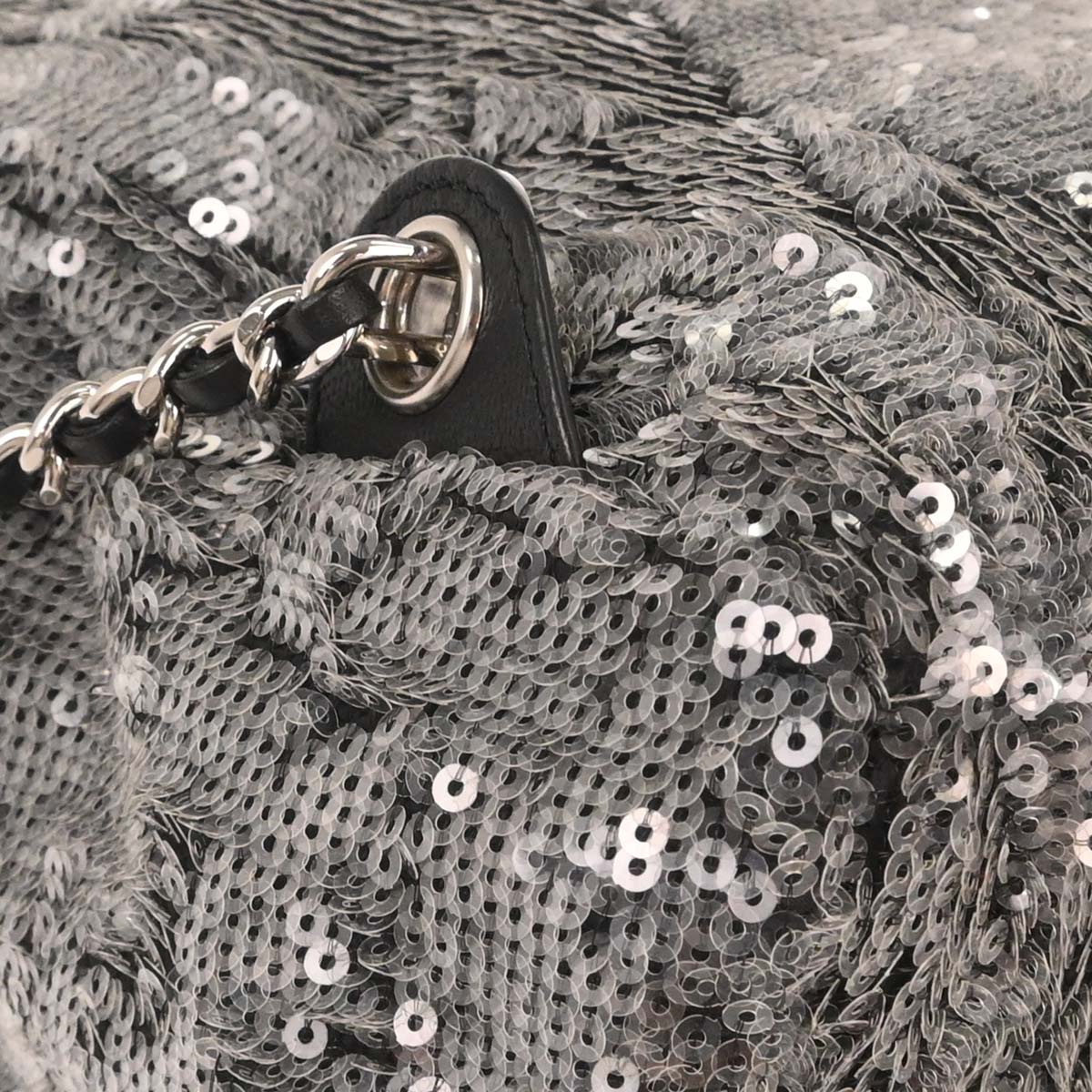 Chanel 2018 Gray Sequins Waterfall Backpack