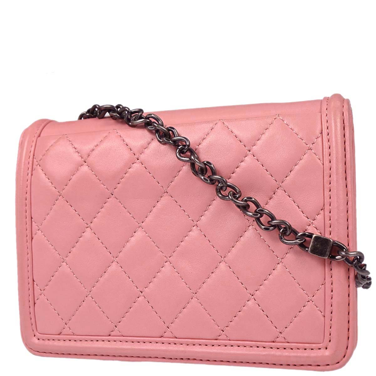Chanel 2013-2014 Pink Lambskin Boy Brick Flap Bag Shoulder Bag