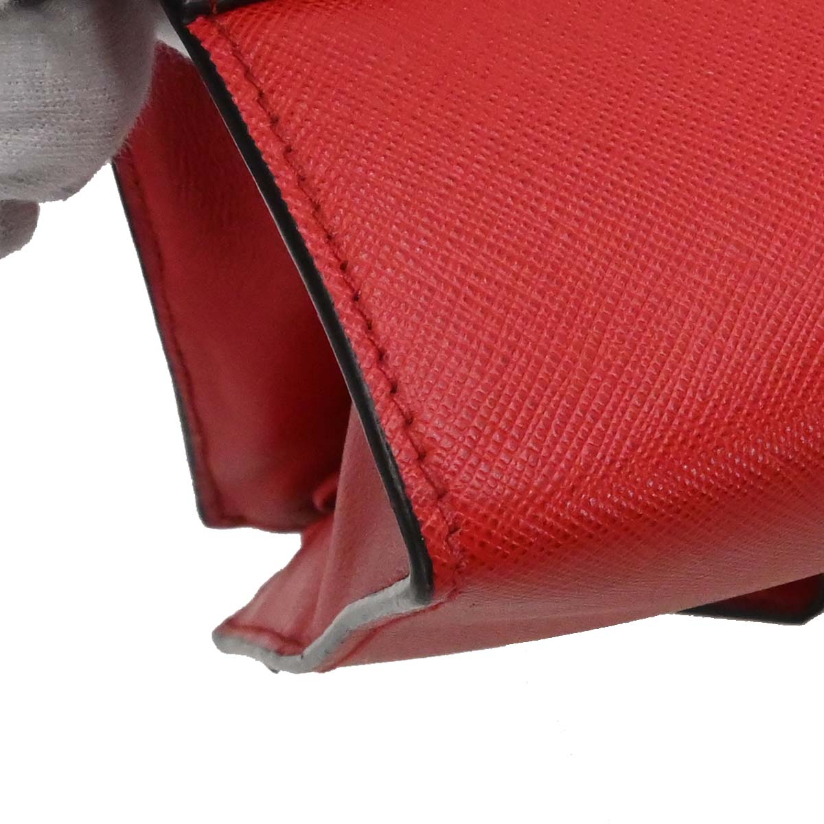 Prada Red Leather Paradigm 2way Shoulder Tote Handbag