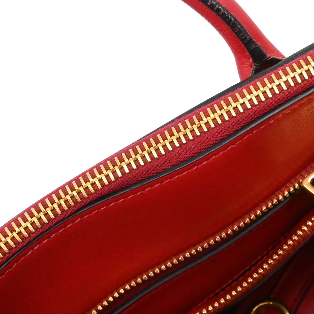 Prada Red Leather Paradigm 2way Shoulder Tote Handbag