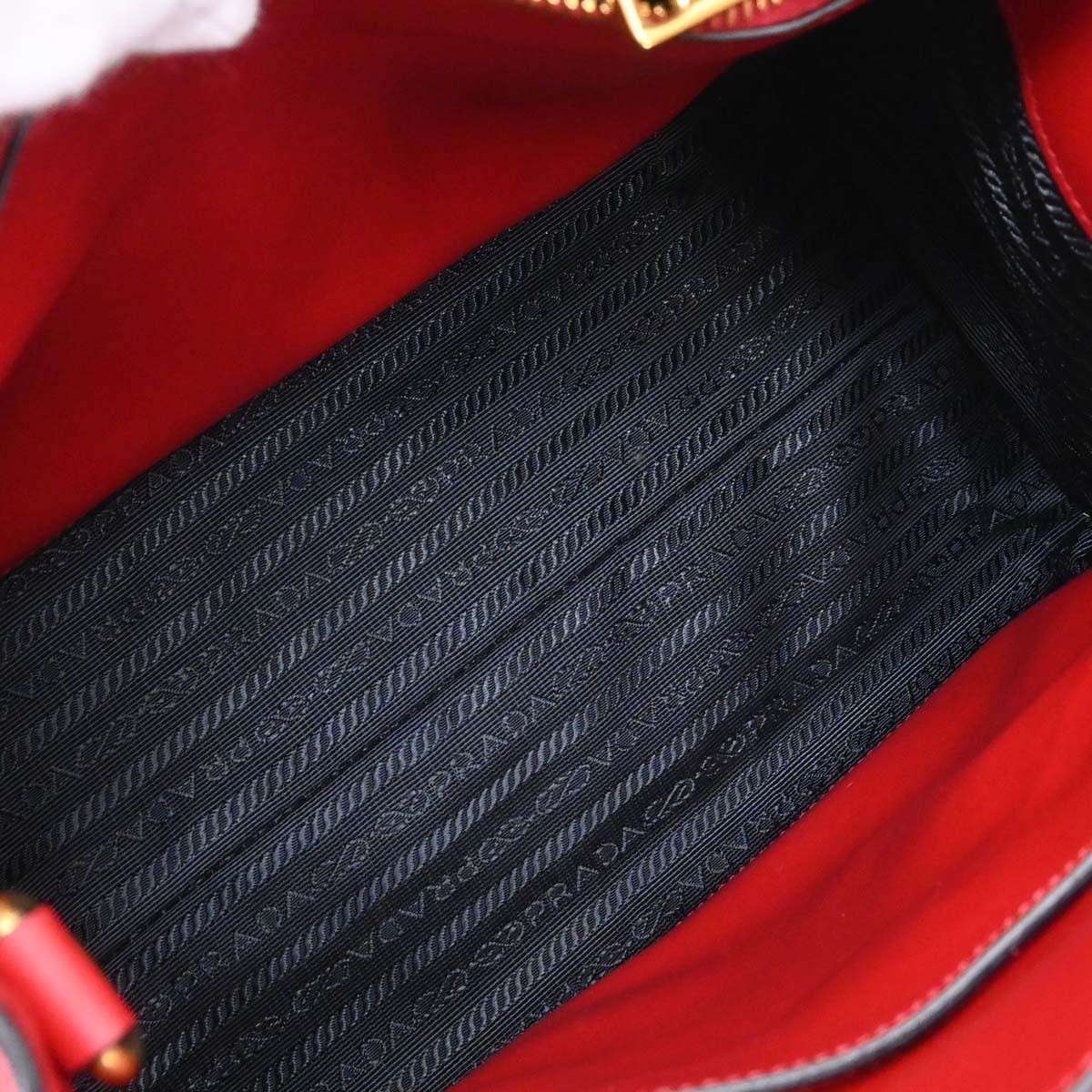 Prada Red Leather Paradigm 2way Shoulder Tote Handbag