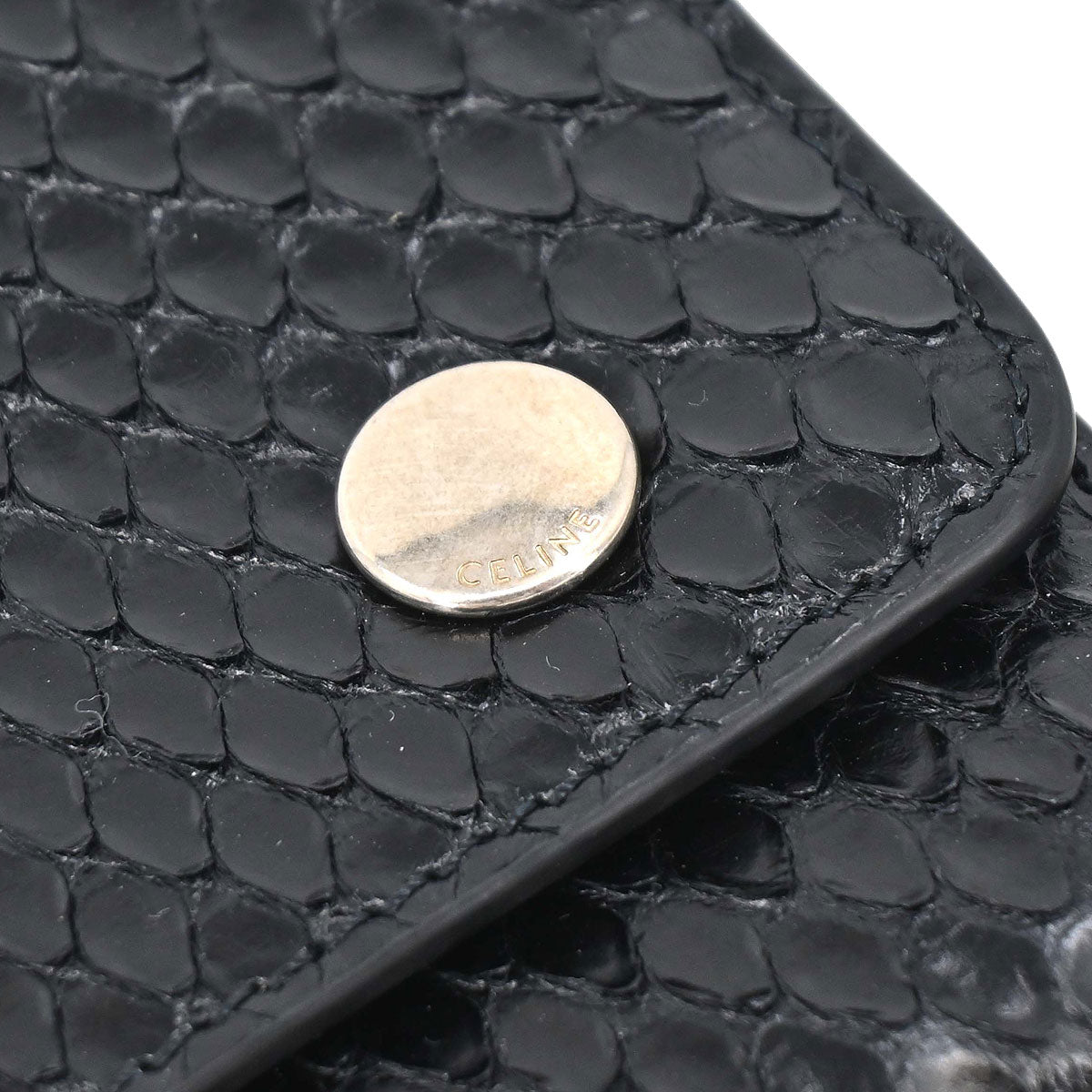 Celine Black Python Wallet with Chain