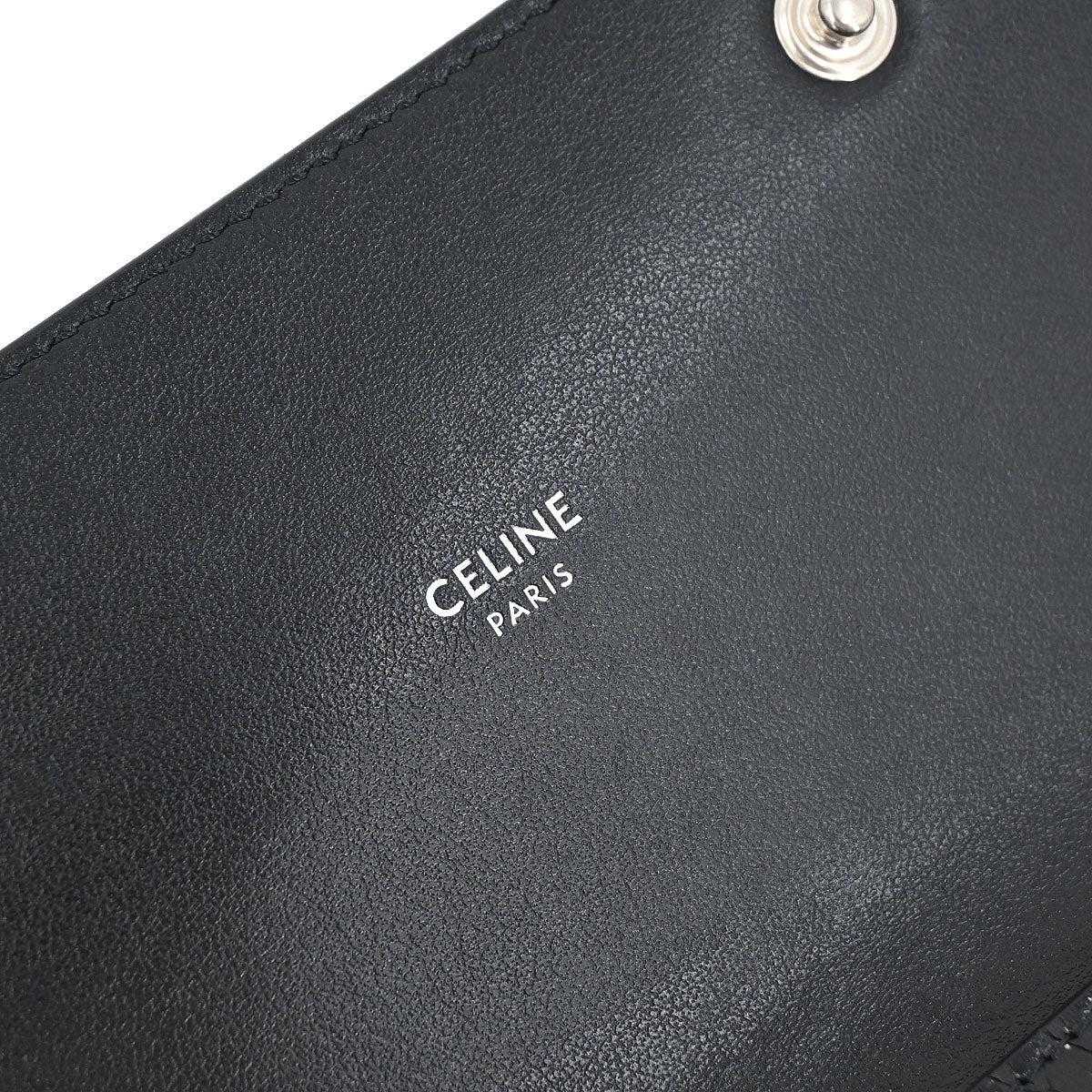 Celine Black Python Wallet with Chain