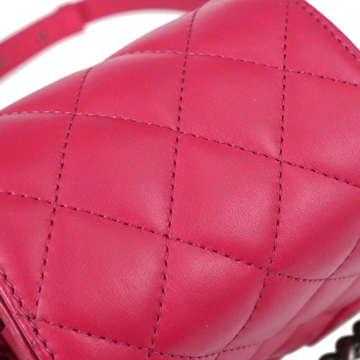 Chanel Pink Lambskin Vanity Shoulder Bag