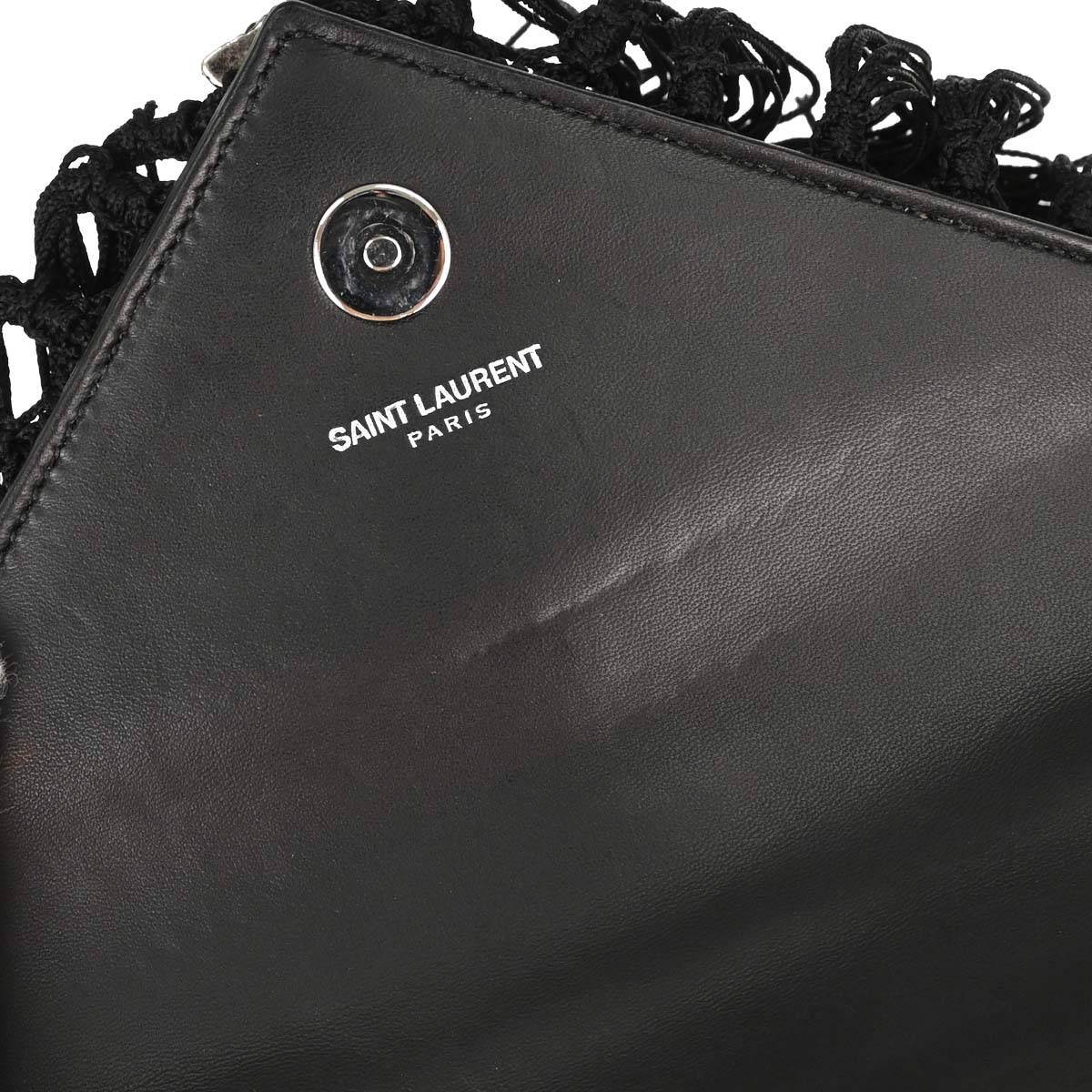 Saint Laurent Black Baby Crochet Chain Shoulder Bag
