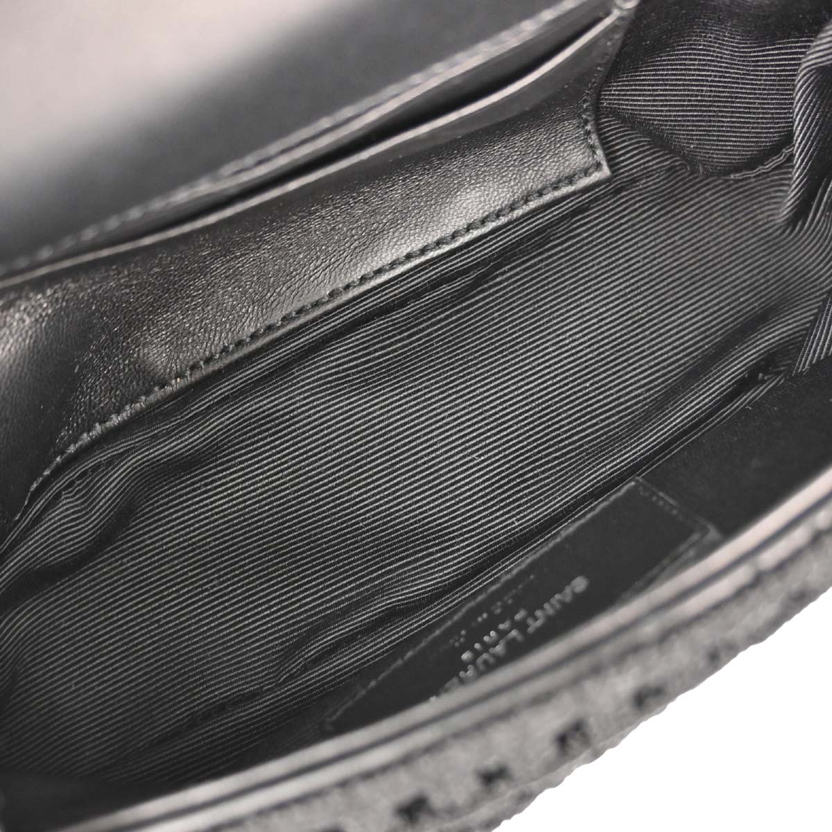 Saint Laurent Black Baby Crochet Chain Shoulder Bag
