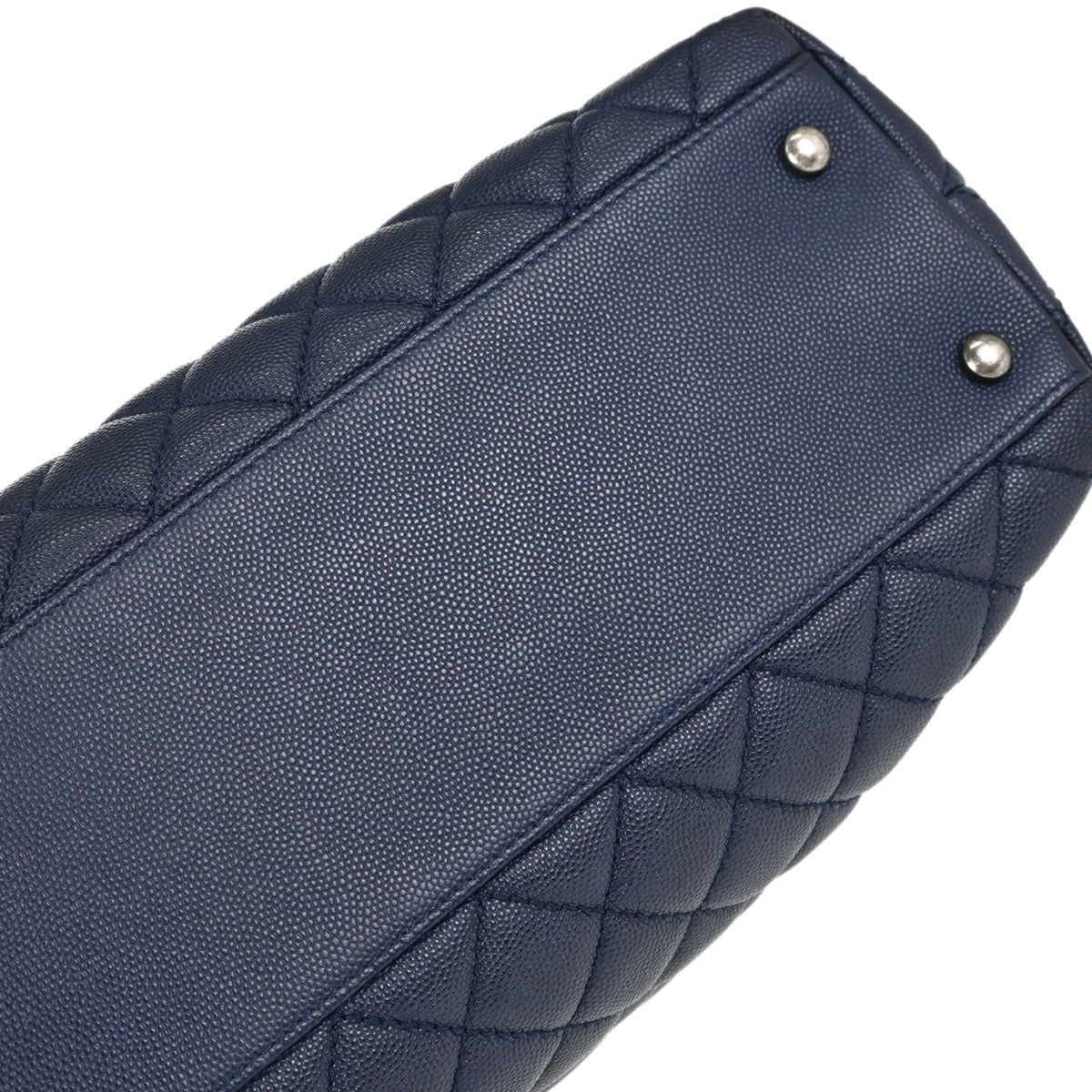 Chanel 2017 Navy Caviar Skin Coco Handle 2way Shoulder Handbag