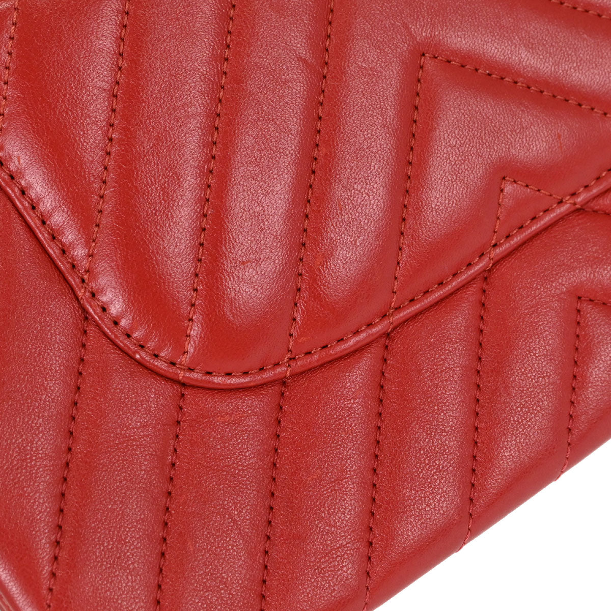 Chanel 2019 Red Lambskin Trendy CC Chevron Top Handle 2way Shoulder Handbag