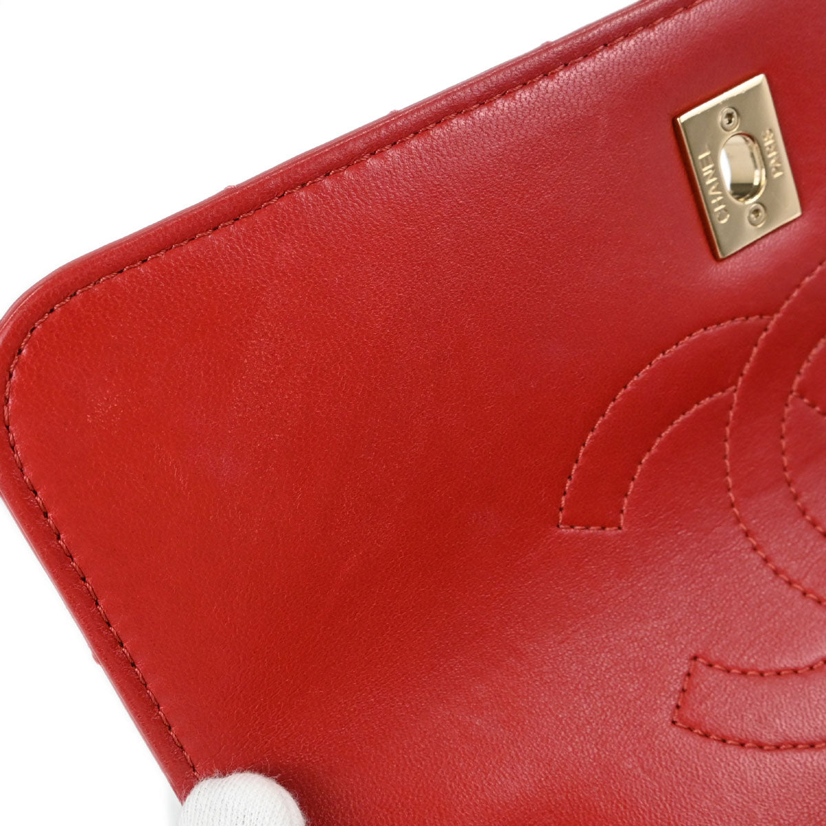 Chanel 2019 Red Lambskin Trendy CC Chevron Top Handle 2way Shoulder Handbag
