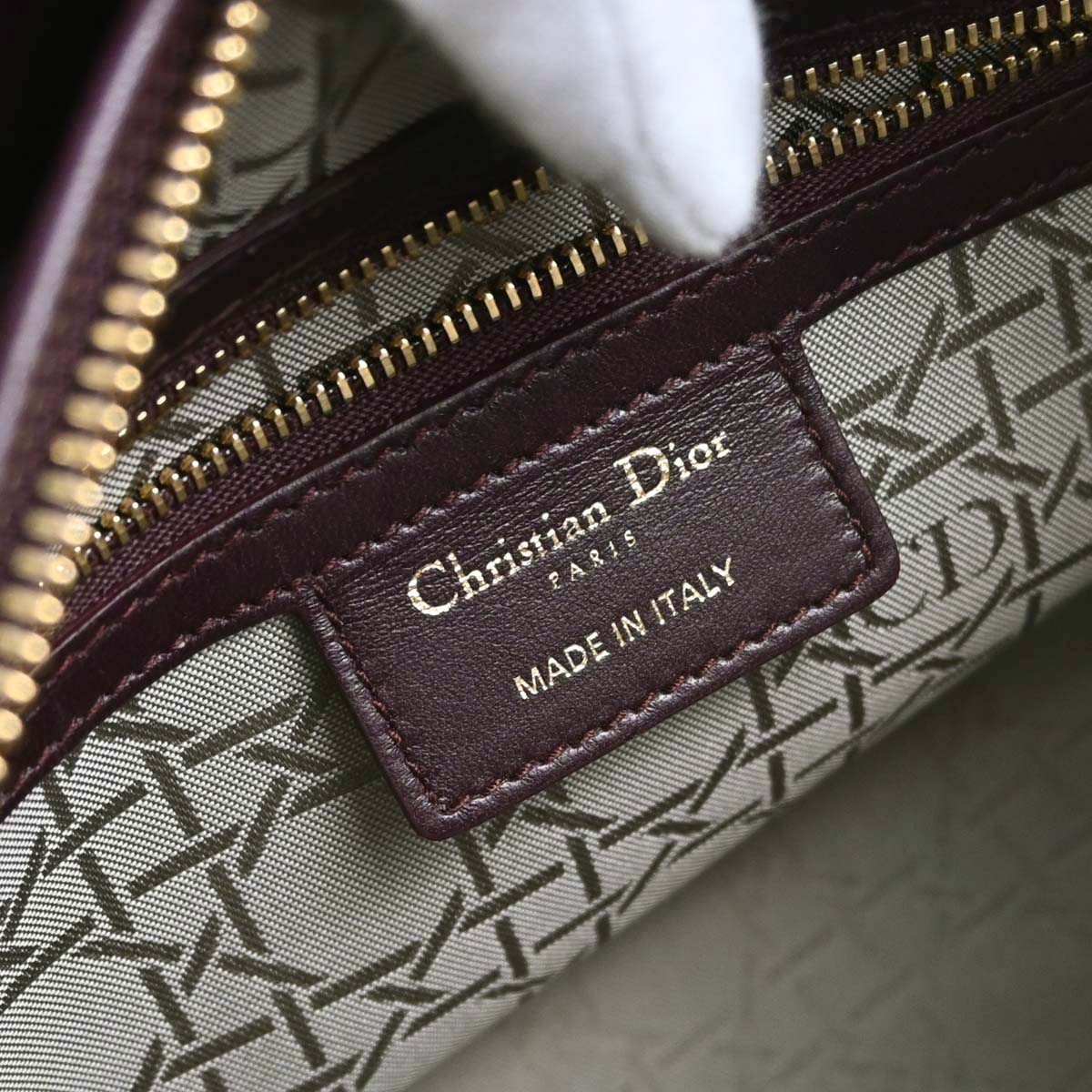 Christian Dior Brown Lambskin Lady Dior Cannage 2way Shoulder Handbag