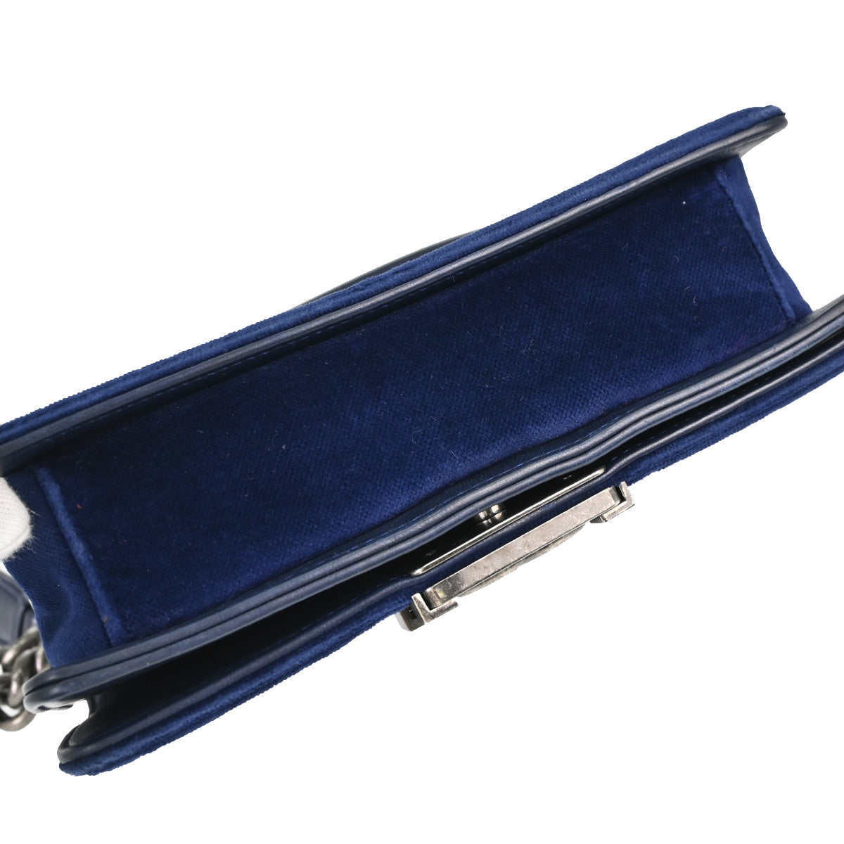 Boy Chanel 2012-2013 Navy Velvet Small Chain Shoulder Bag