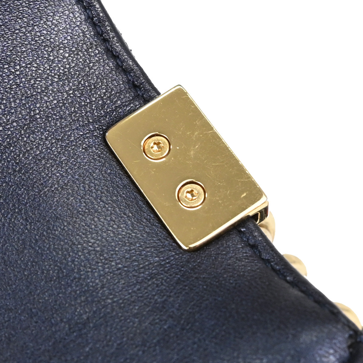 Boy Chanel 2013-2014 Navy Cube Embossed Lambskin Medium Shoulder Bag