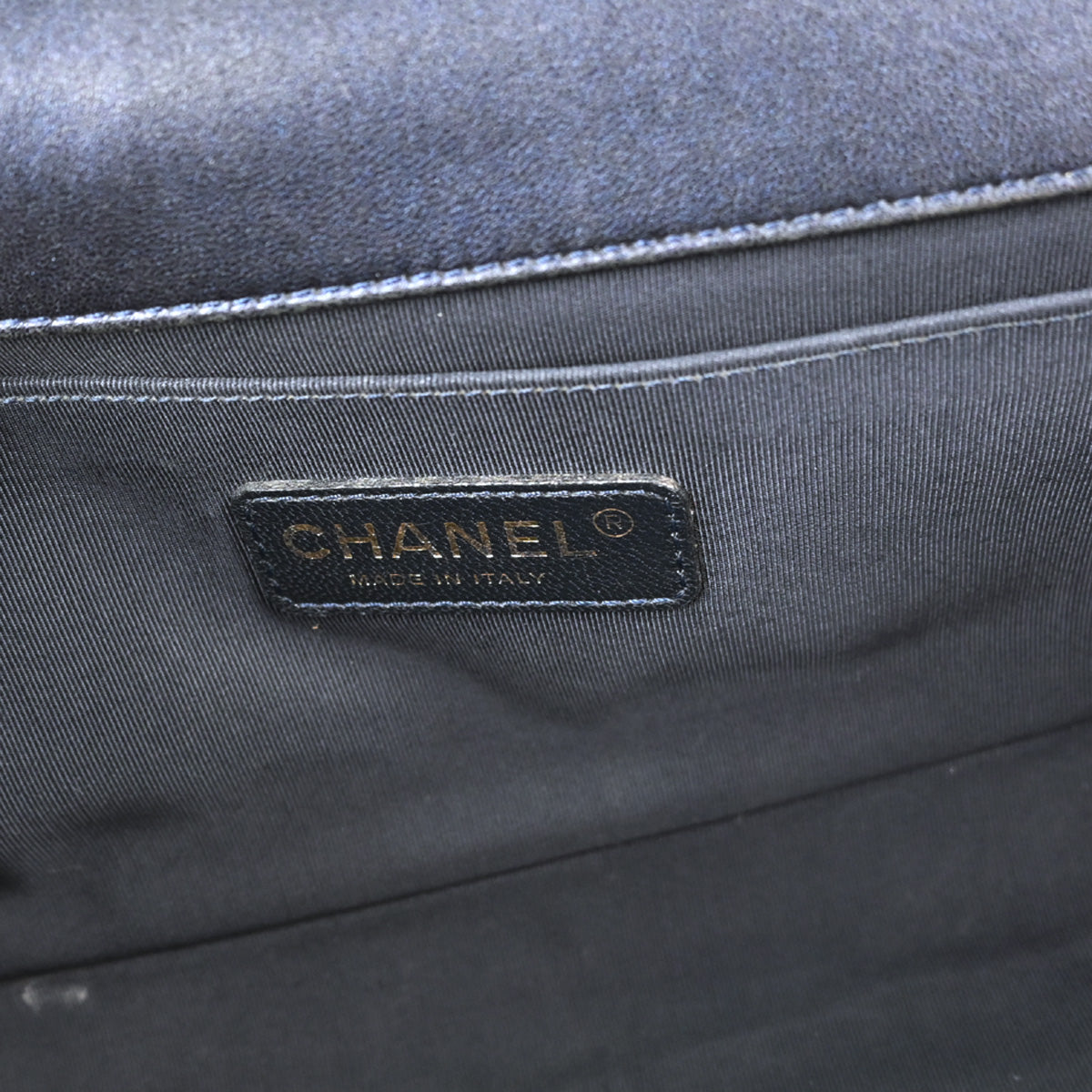 Boy Chanel 2013-2014 Navy Cube Embossed Lambskin Medium Shoulder Bag
